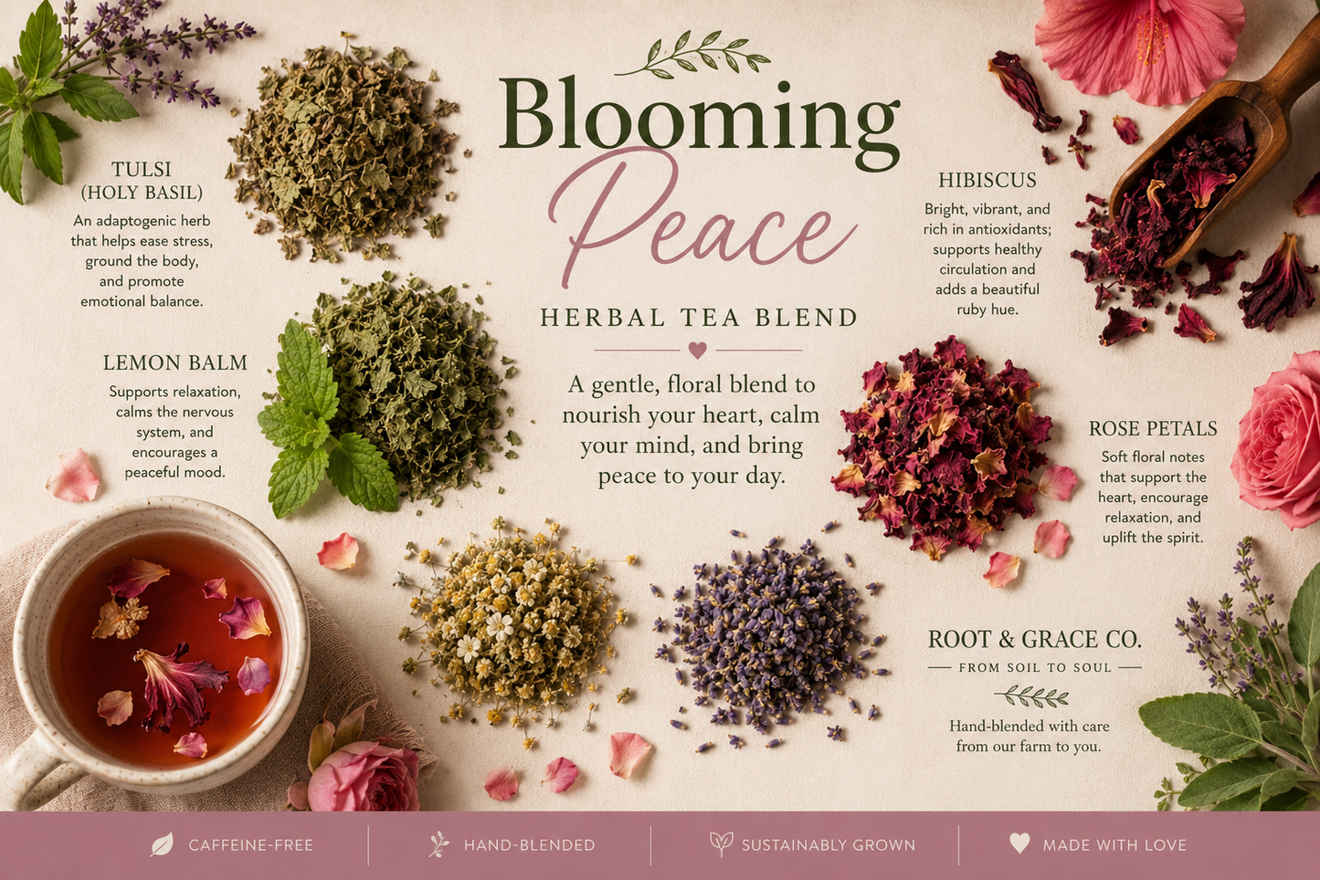 Blooming Peace — Herbal Loose-Leaf Tea Blend